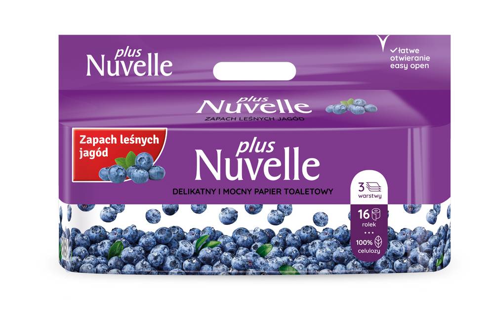 Papier toaletowy 3 warstwowy 16 rolek o zapachu jagody