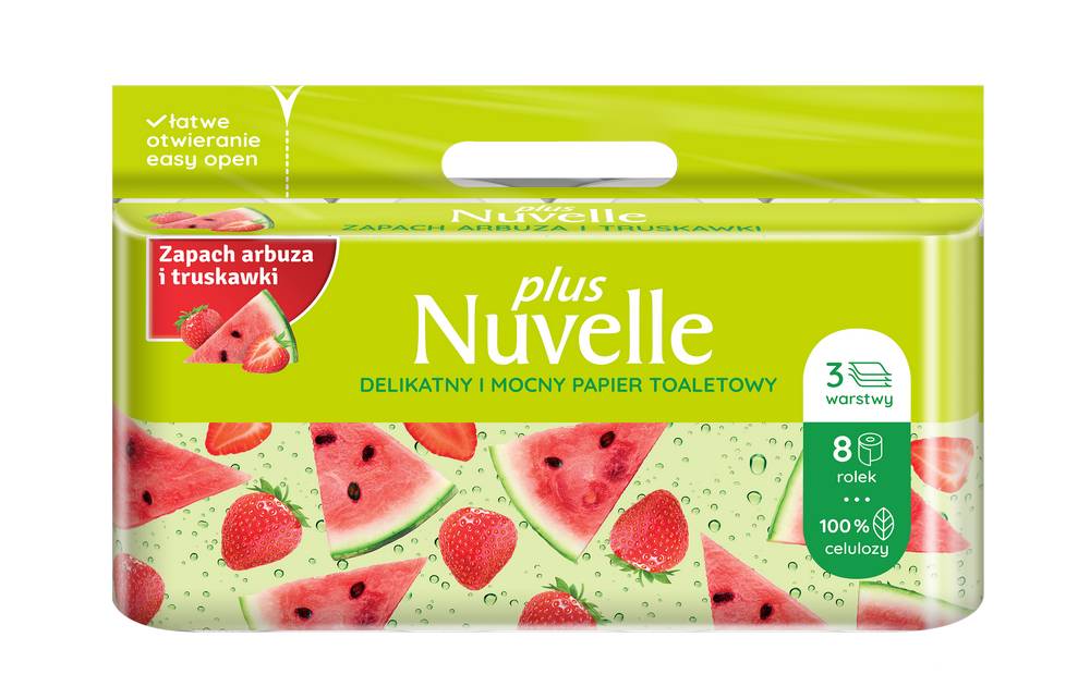 Papier toaletowy Nuvelle 3 warstwowy 8 rolek o zapachu arbuza